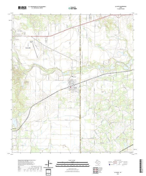 La Coste, TX — USGS 7.5-minute topo (2022)