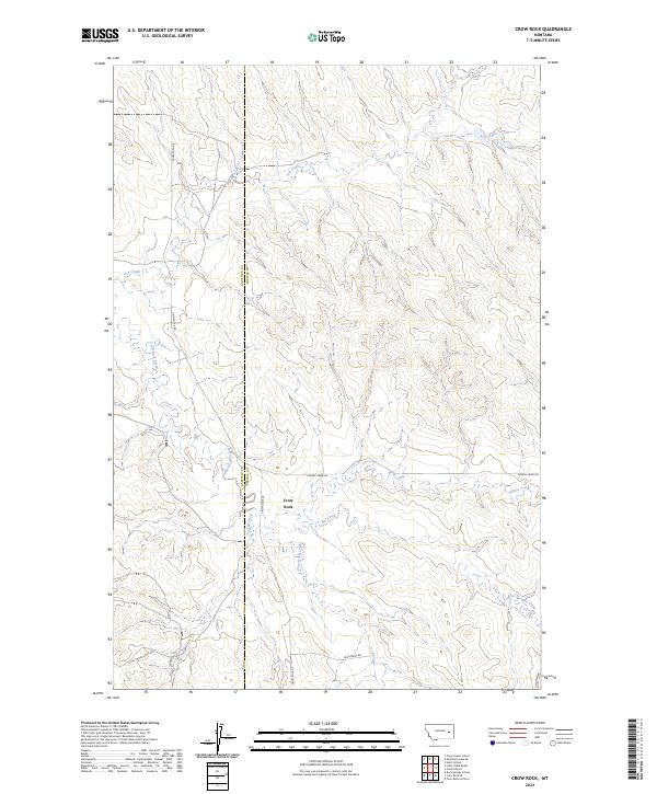 Crow Rock, MT — USGS 7.5-minute topo (2024)