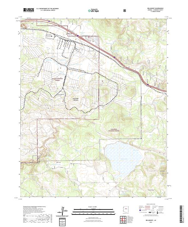 Bellemont, AZ — USGS 7.5-minute topo (2021)