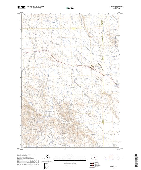 Hat Butte, OR — USGS 7.5-minute topo (2023)