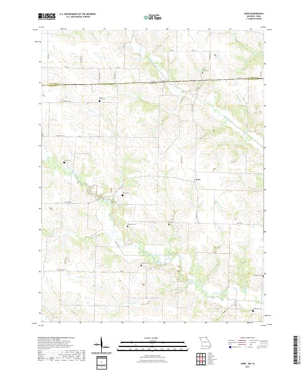 Azen, MO-IA — USGS 7.5-minute topo (2021)
