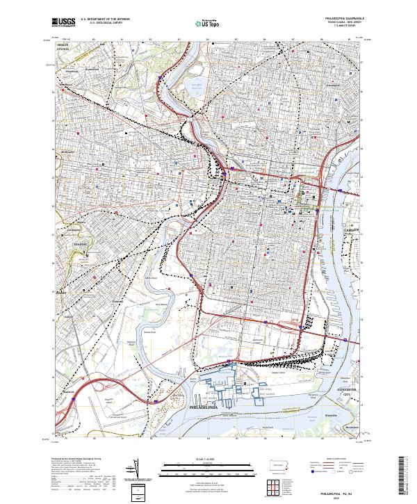 Philadelphia, PA-NJ — USGS 7.5-minute topo (2023)