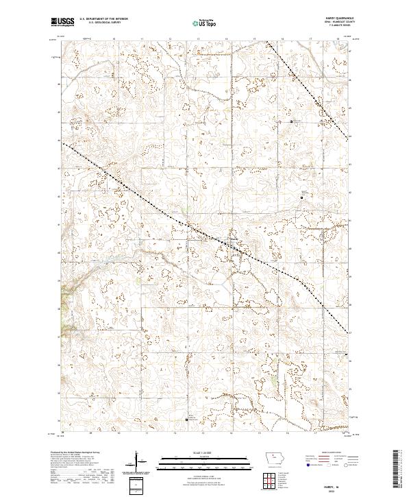 Hardy, IA — USGS 7.5-minute topo (2022)