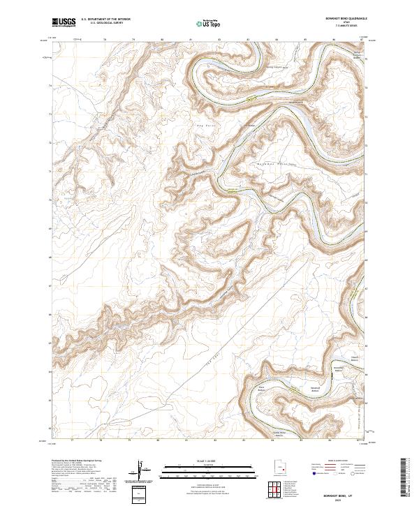 Bowknot Bend, UT — USGS 7.5-minute topo (2023)