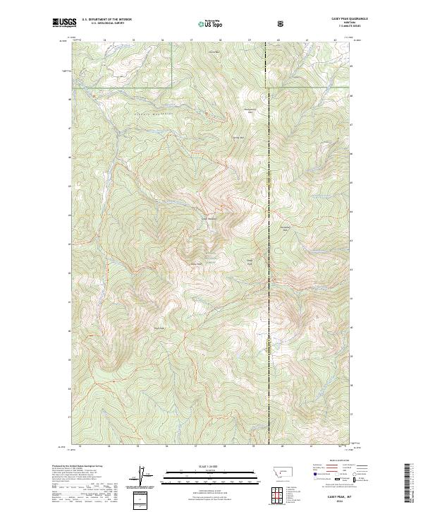 Casey Peak, MT — USGS 7.5-minute topo (2024)