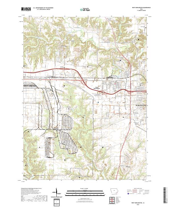 West Burlington, IA — USGS 7.5-minute topo (2022)