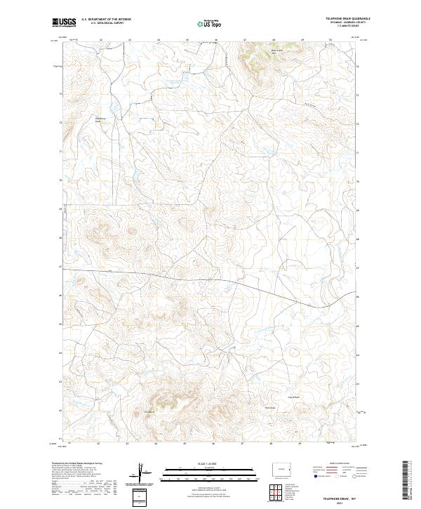 Telephone Draw, WY — USGS 7.5-minute topo (2021)