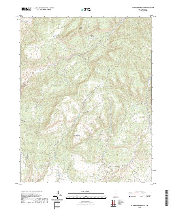 Clear Creek Mountain, UT — USGS 7.5-minute topo (2023)