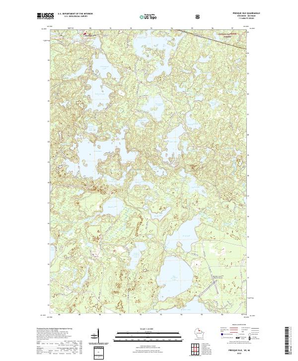 Presque Isle, WI-MI — USGS 7.5-minute topo (2022)