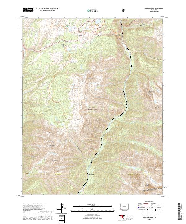 Snowdon Peak, CO — USGS 7.5-minute topo (2022)