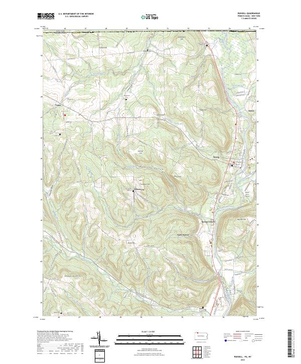 Russell, PA-NY — USGS 7.5-minute topo (2023)