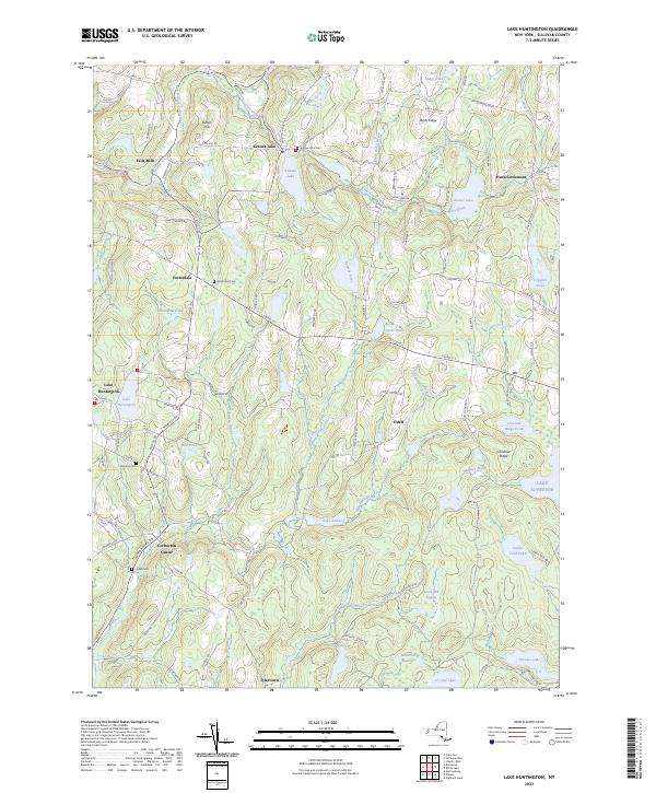 Lake Huntington, NY — USGS 7.5-minute topo (2023)