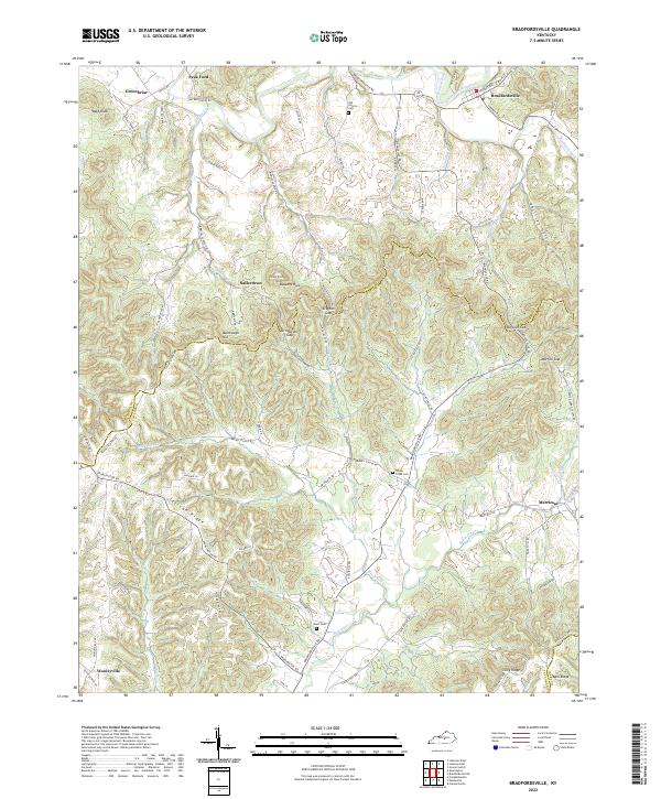 Bradfordsville, KY — USGS 7.5-minute topo (2022)