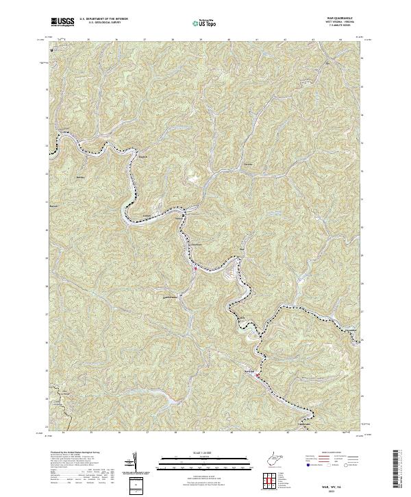War, WV-VA — USGS 7.5-minute topo (2023)
