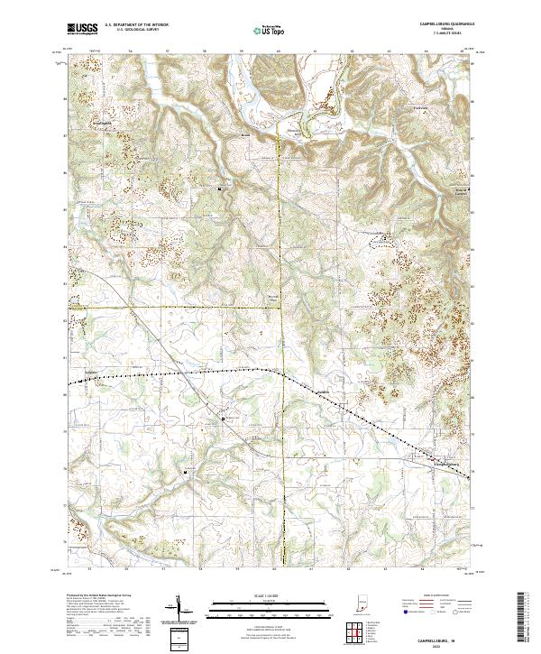 Campbellsburg, IN — USGS 7.5-minute topo (2022)