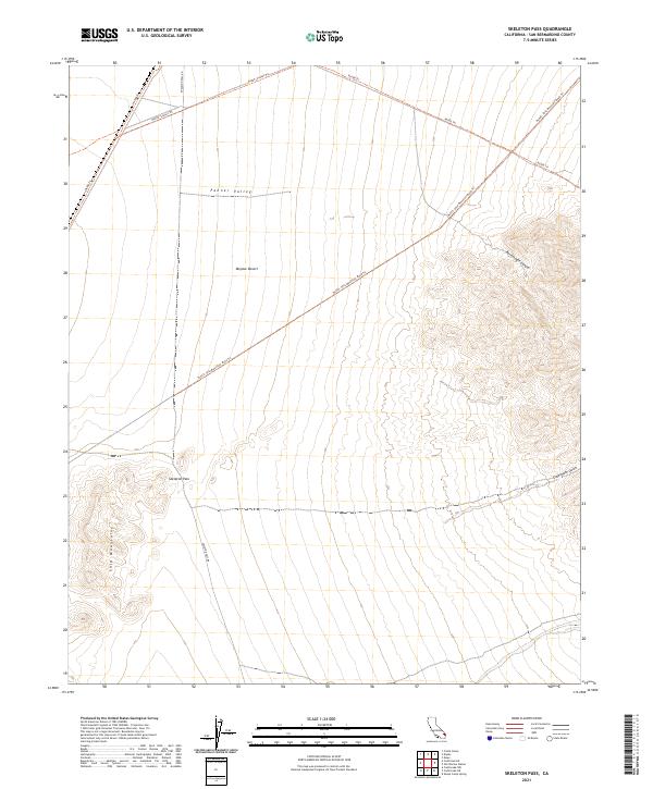 Skeleton Pass, CA — USGS 7.5-minute topo (2021)