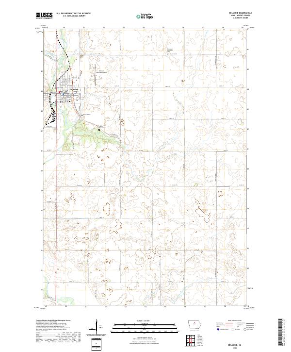 Belmond, IA — USGS 7.5-minute topo (2022)