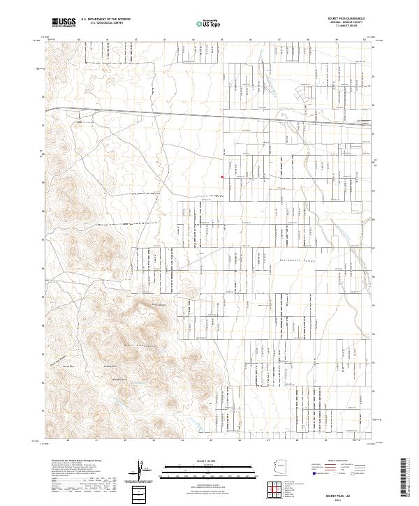 Secret Pass, AZ — USGS 7.5-minute topo (2021)