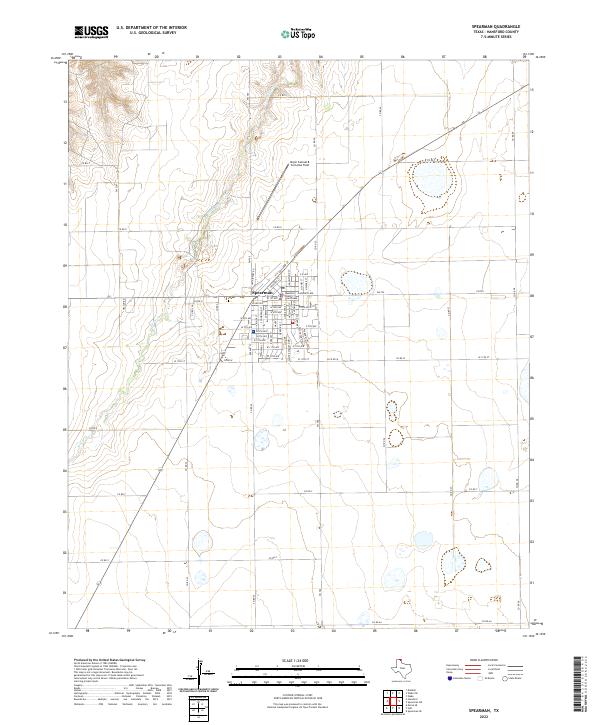 Spearman, TX — USGS 7.5-minute topo (2022)