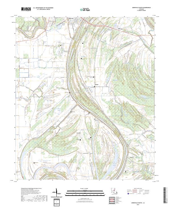 Jonesville South, LA — USGS 7.5-minute topo (2024)