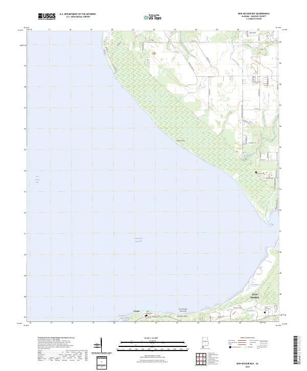 Bon Secour Bay, AL — USGS 7.5-minute topo (2024)