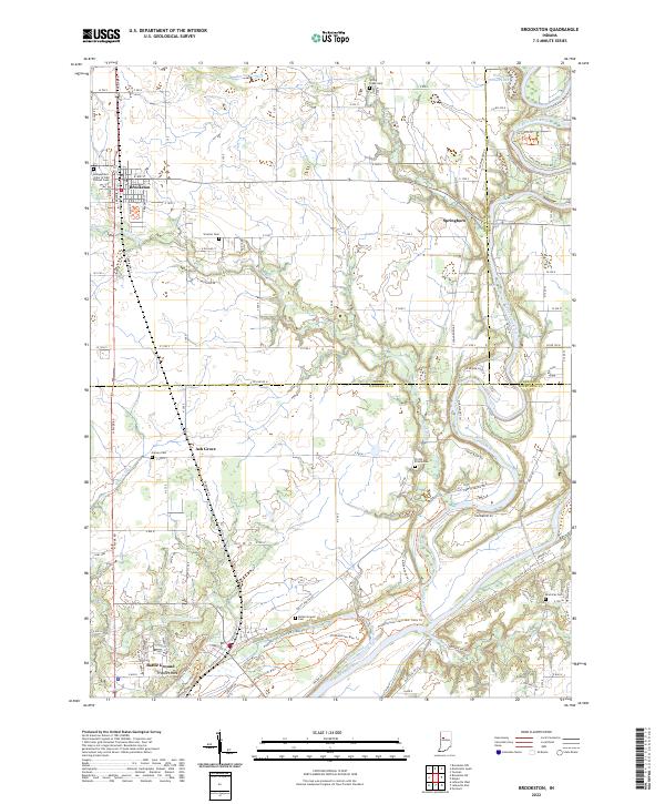 Brookston, IN — USGS 7.5-minute topo (2022)