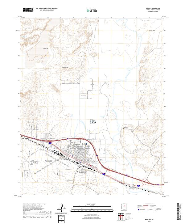 Winslow, AZ — USGS 7.5-minute topo (2021)