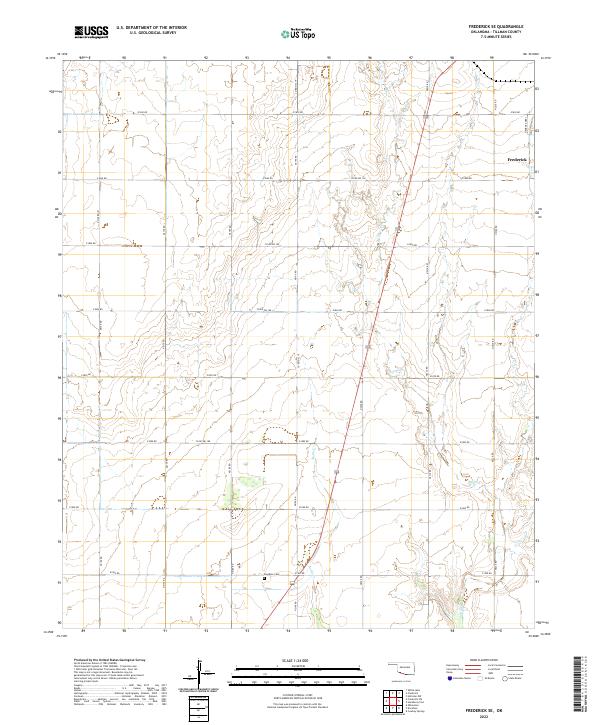 Frederick SE, OK — USGS 7.5-minute topo (2022)