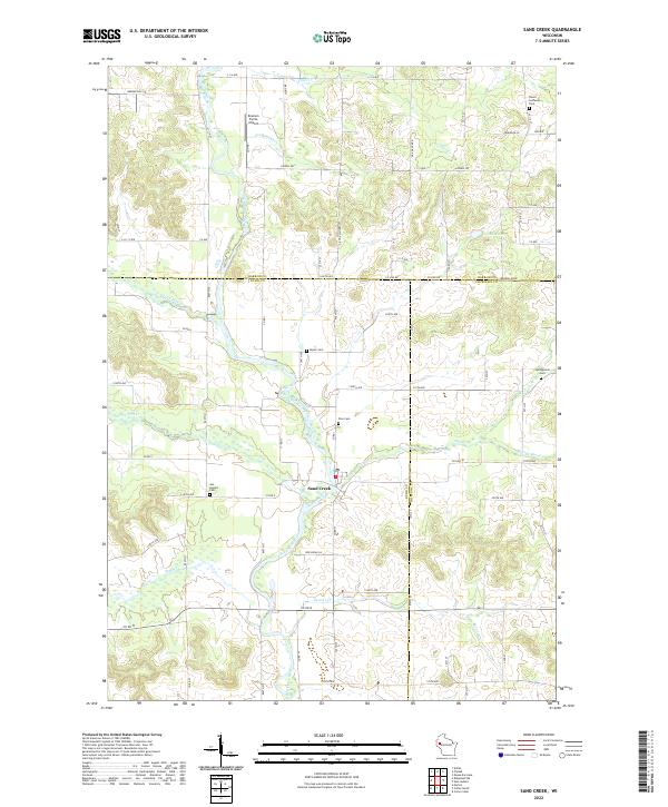 Sand Creek, WI — USGS 7.5-minute topo (2022)