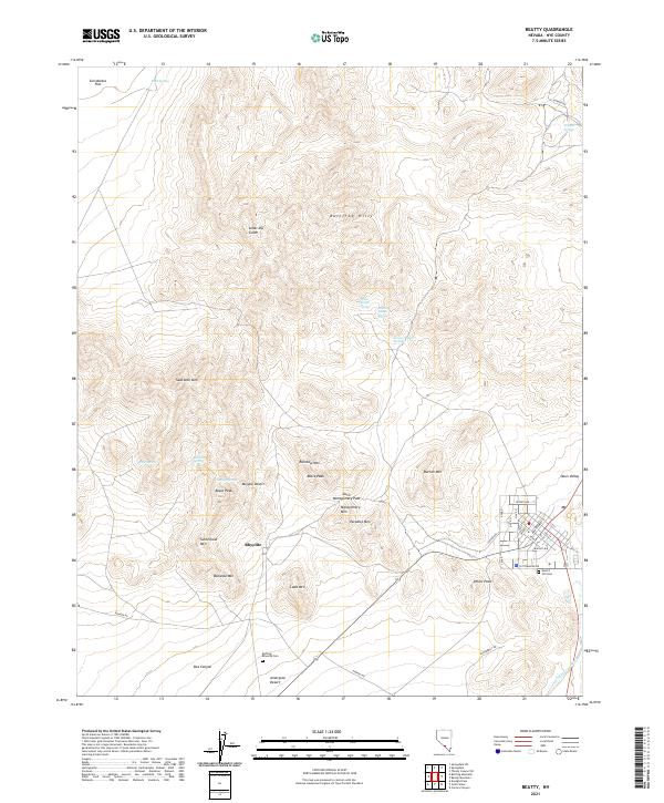 Beatty, NV — USGS 7.5-minute topo (2021)