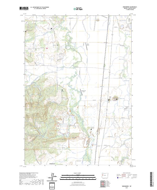 Greenberry, OR — USGS 7.5-minute topo (2023)