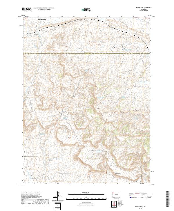 Rangely NE, CO — USGS 7.5-minute topo (2022)