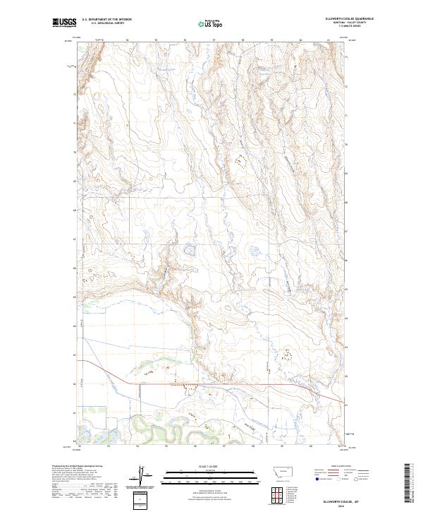 Ellsworth Coulee, MT — USGS 7.5-minute topo (2024)