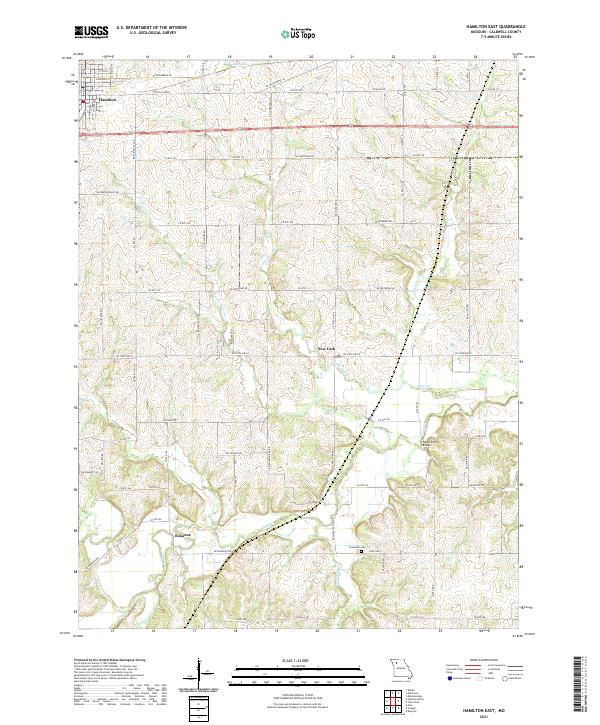 Hamilton East, MO — USGS 7.5-minute topo (2021)