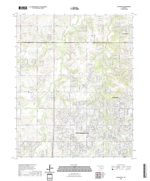 Bethany NE, OK — USGS 7.5-minute topo (2022)