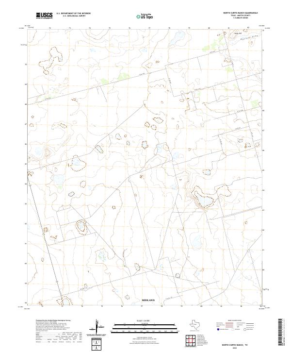 North Curtis Ranch, TX — USGS 7.5-minute topo (2022)
