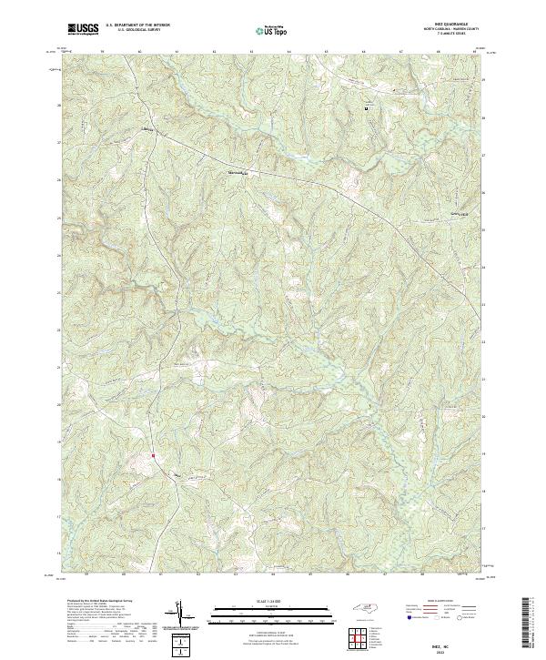 Inez, NC — USGS 7.5-minute topo (2022)
