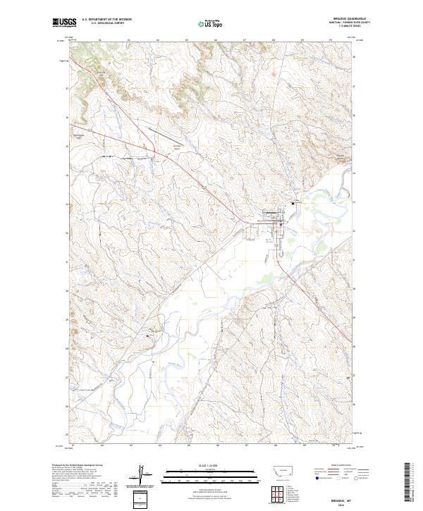 Broadus, MT — USGS 7.5-minute topo (2024)