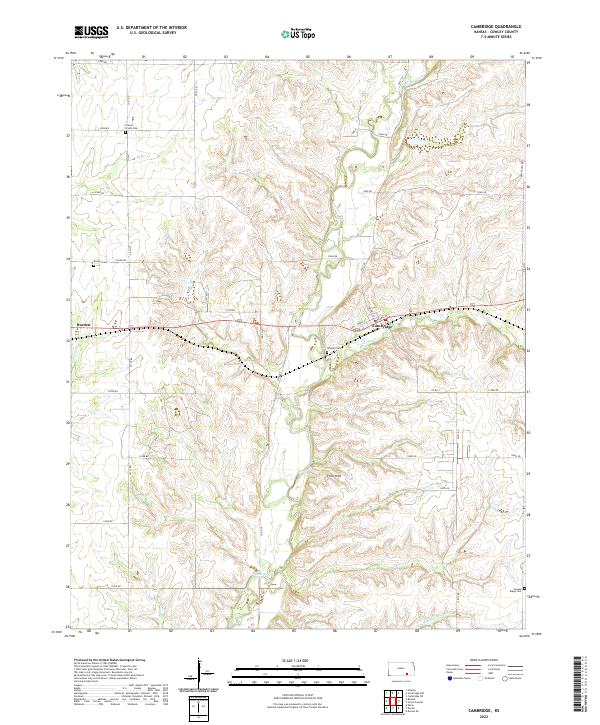 Cambridge, KS — USGS 7.5-minute topo (2022)