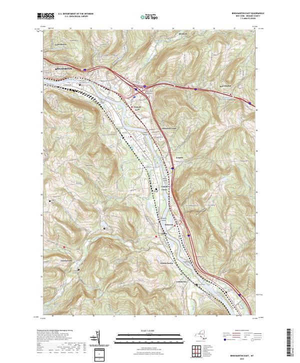 Binghamton East, NY — USGS 7.5-minute topo (2023)