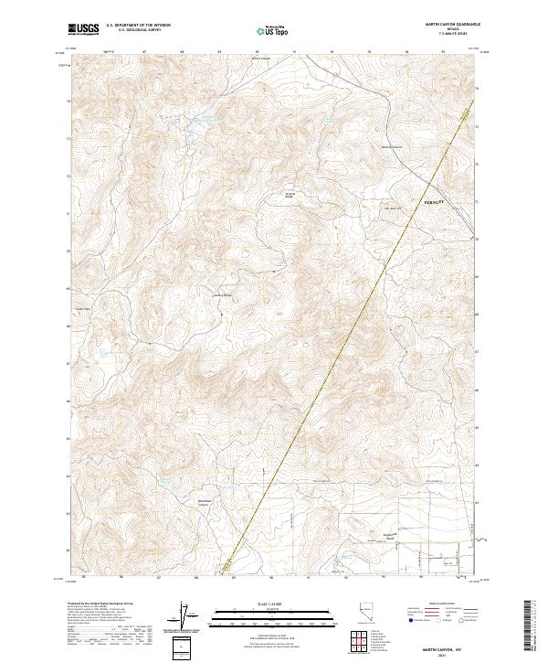 Martin Canyon, NV — USGS 7.5-minute topo (2021)