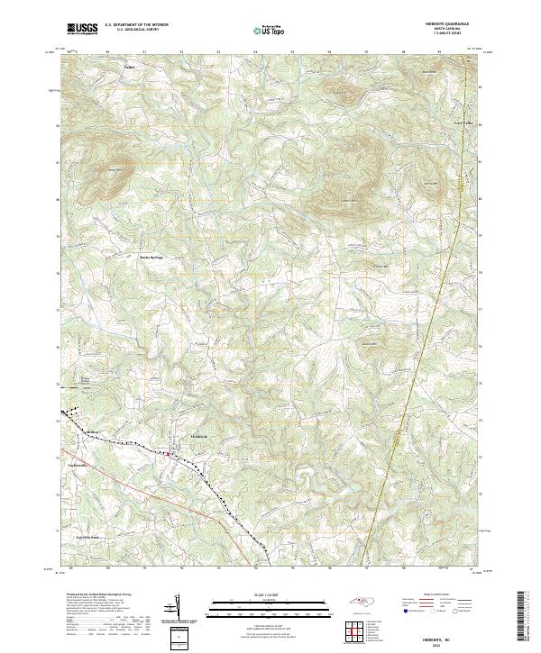 Hiddenite, NC — USGS 7.5-minute topo (2022)