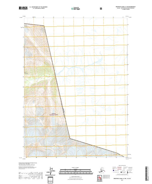 Bradfield Canal A-2 NE, AK-BC — USGS 7.5-minute topo (2021)