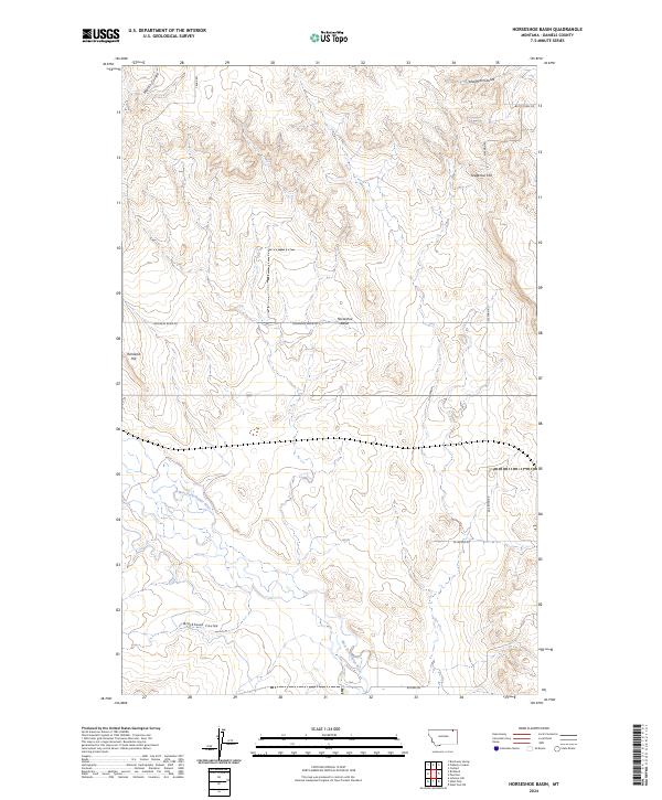 Horseshoe Basin, MT — USGS 7.5-minute topo (2024)