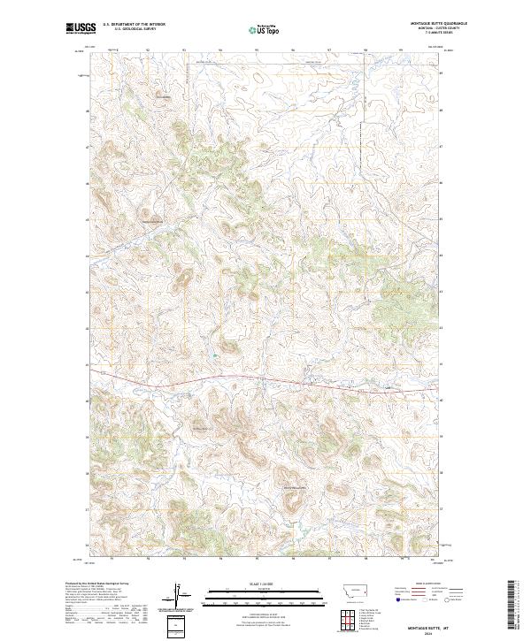 Montague Butte, MT — USGS 7.5-minute topo (2024)