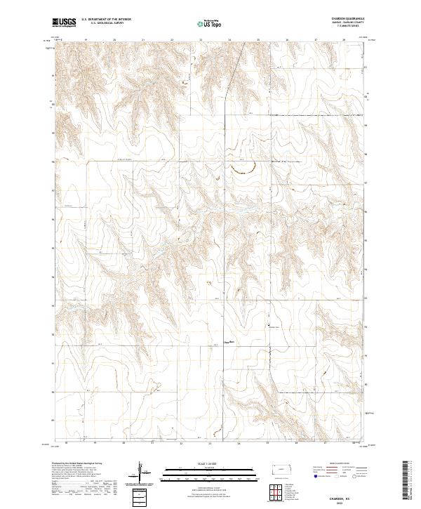 Chardon, KS — USGS 7.5-minute topo (2022)