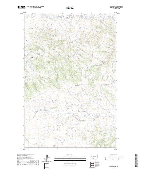Cat Creek NW, MT — USGS 7.5-minute topo (2024)
