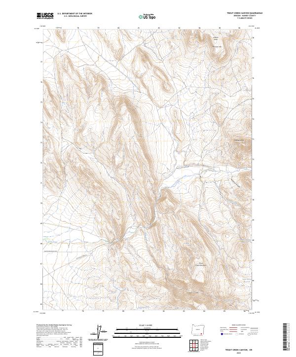 Trout Creek Canyon, OR — USGS 7.5-minute topo (2023)