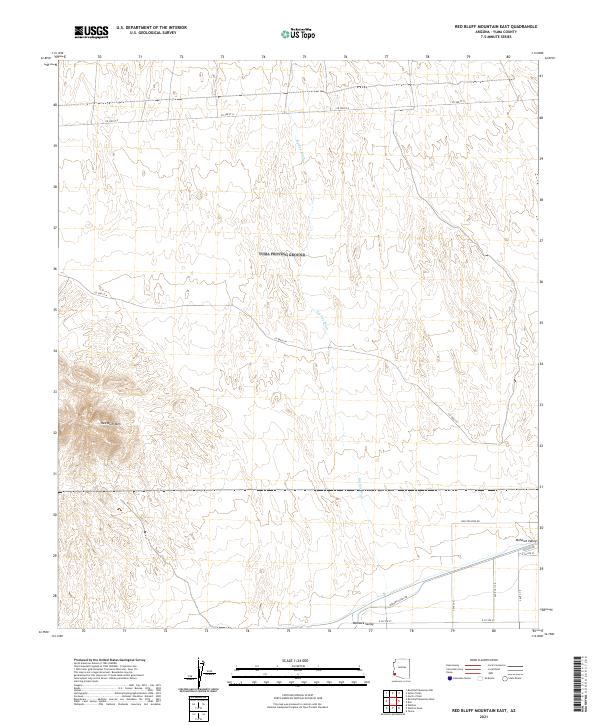 Red Bluff Mountain East, AZ — USGS 7.5-minute topo (2021)