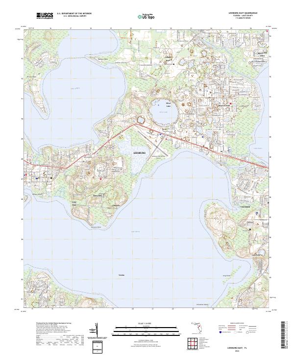 Leesburg East, FL — USGS 7.5-minute topo (2024)